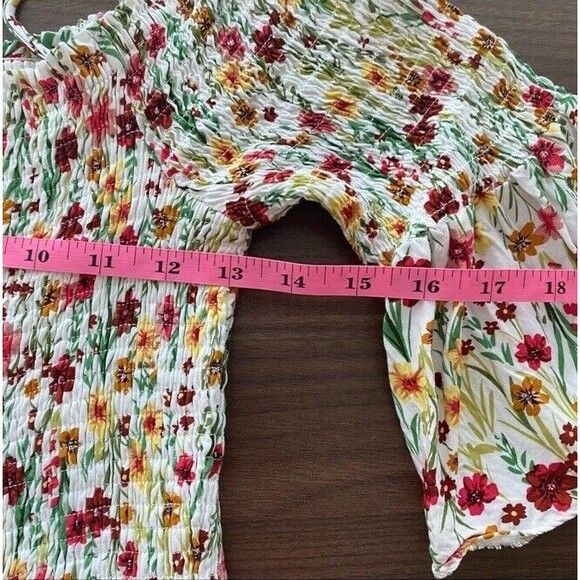 Lost + Wander Floral Maxi Renee Smocked Off Shoulder Bell Sleeves Fairy Cottage - Picture 7 of 12